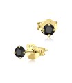 Gold Plate Round Shaped CZ Earring Silver ECS-01-3-GP